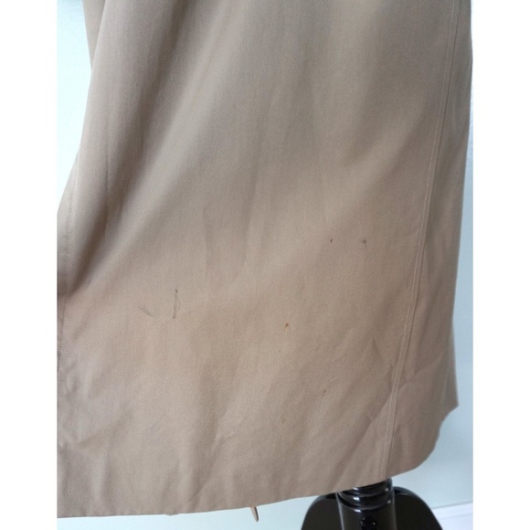 Vtg BURBERRYS' Khaki Nova Long Trench Coat Size 8 - Picture 7 of 8